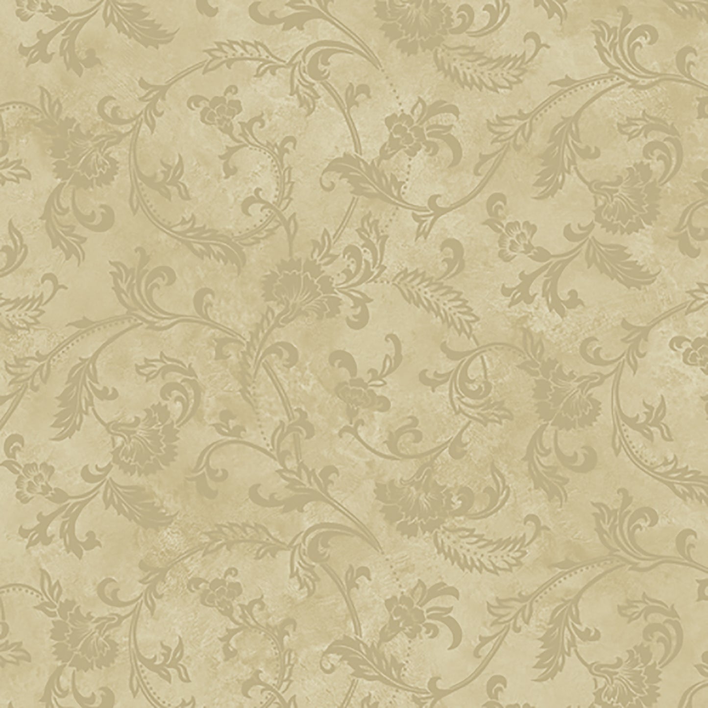 Lucky Day Trento Beige Floral Motif Scroll Wallpaper, 20.5-in by 33-ft