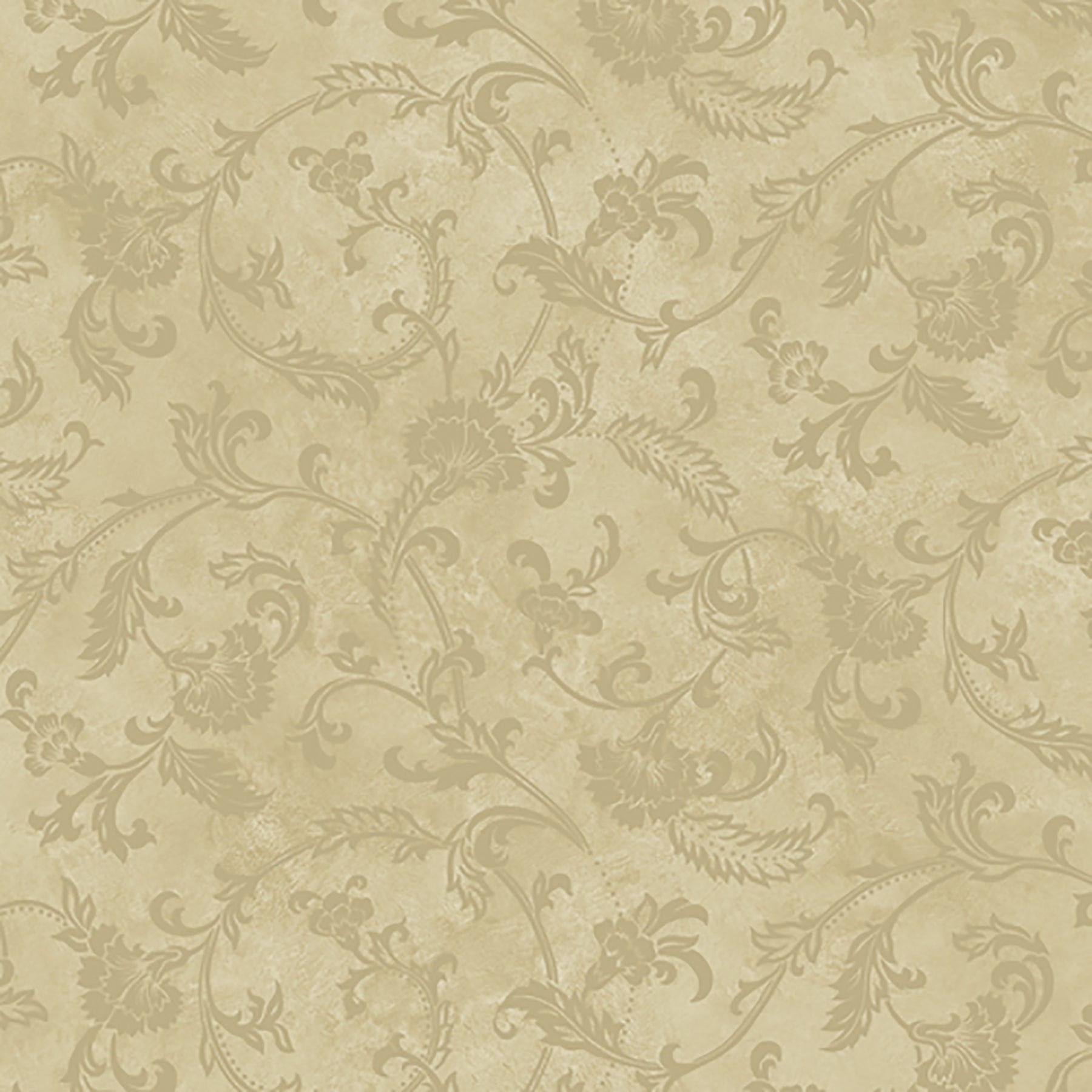 Lucky Day Trento Beige Floral Motif Scroll Wallpaper, 20.5-in by 33-ft