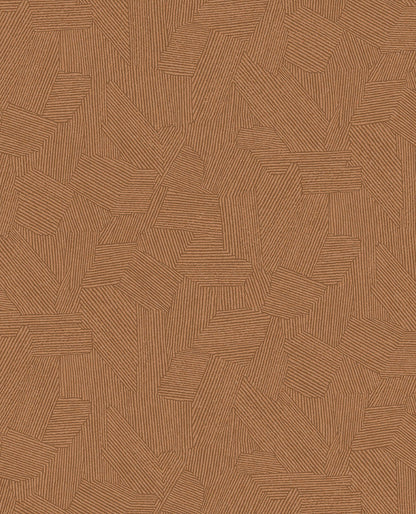 Eijffinger Clio Copper Lined Geometric Wallpaper, 20.5-in by 33-ft