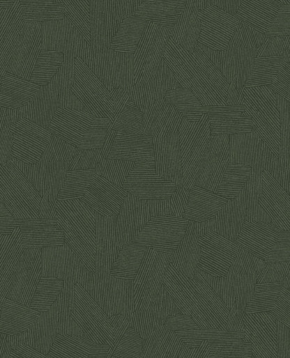 Eijffinger Clio Dark Green Lined Geometric Wallpaper, 20.5-in by 33-ft