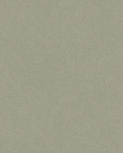 Eijffinger Clio Sage Lined Geometric Wallpaper, 20.5-in by 33-ft