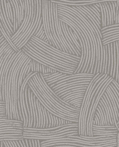 Eijffinger Freesia Charcoal Abstract Woven Wallpaper, 20.5-in by 33-ft