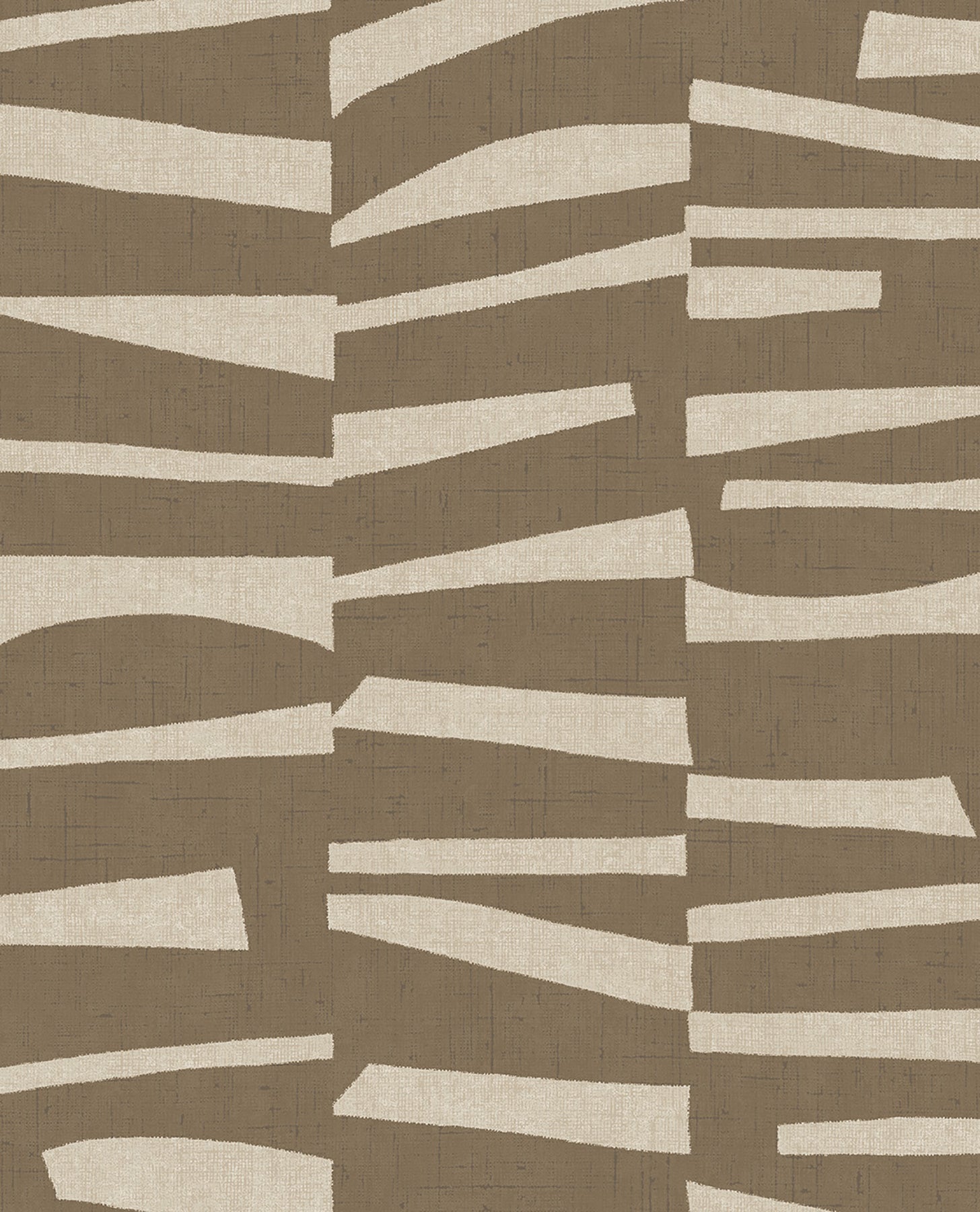 Eijffinger Ode Brown Staggered Stripes Wallpaper, 20.5-in by 33-ft