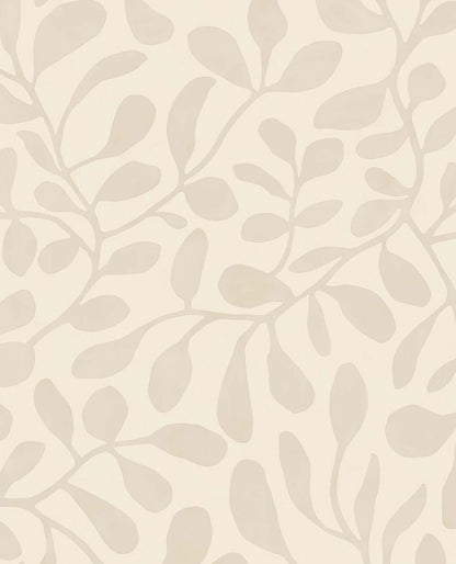 Eijffinger Fiona Eggshell Leafy Vines Wallpaper, 20.5-in by 33-ft