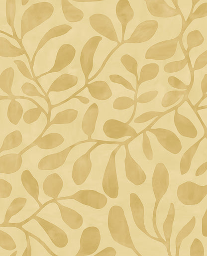 Eijffinger Fiona Yellow Leafy Vines Wallpaper, 20.5-in by 33-ft