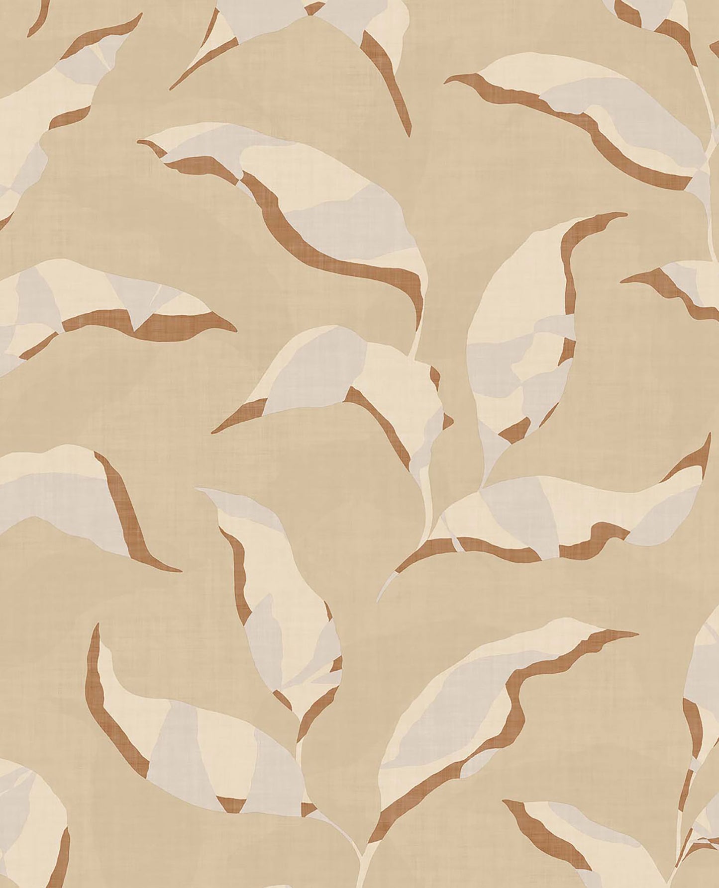 Eijffinger Callista Neutral Leaves Wallpaper, 20.5-in by 33-ft