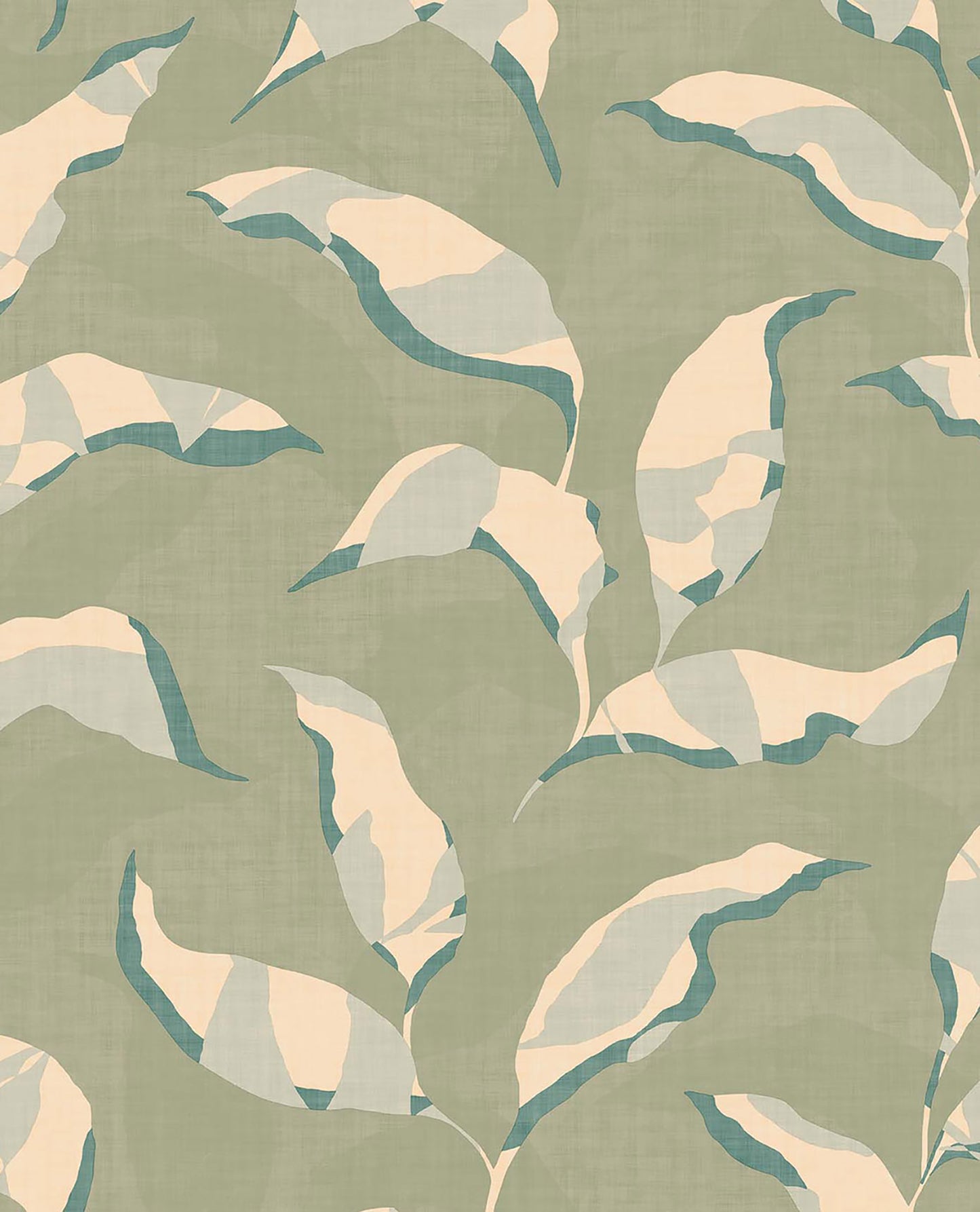 Eijffinger Callista Moss Leaves Wallpaper, 20.5-in by 33-ft