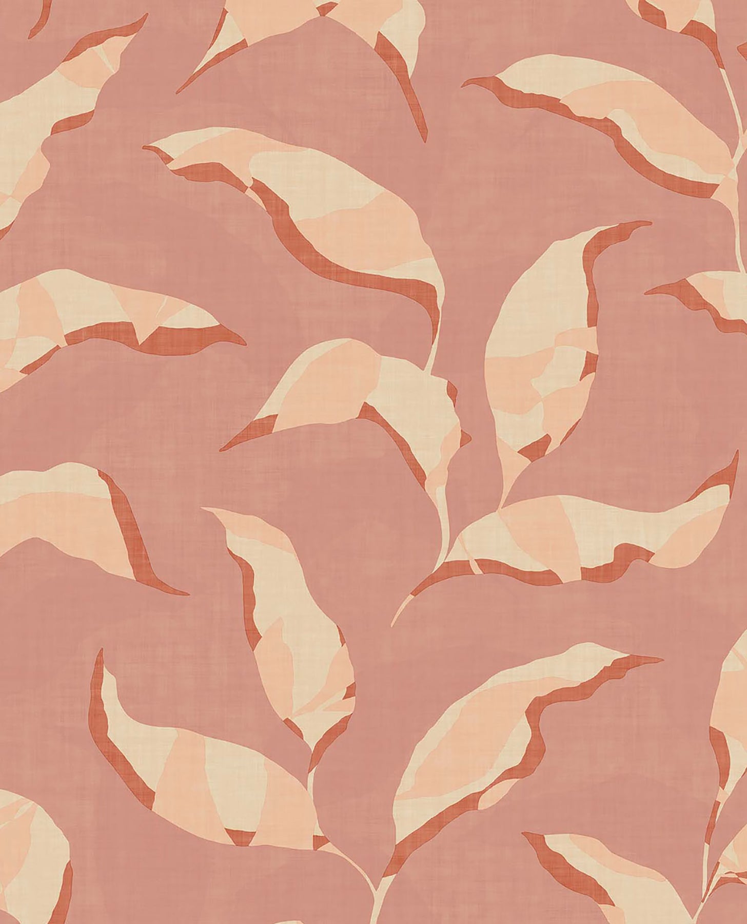 Eijffinger Callista Pink Leaves Wallpaper, 20.5-in by 33-ft