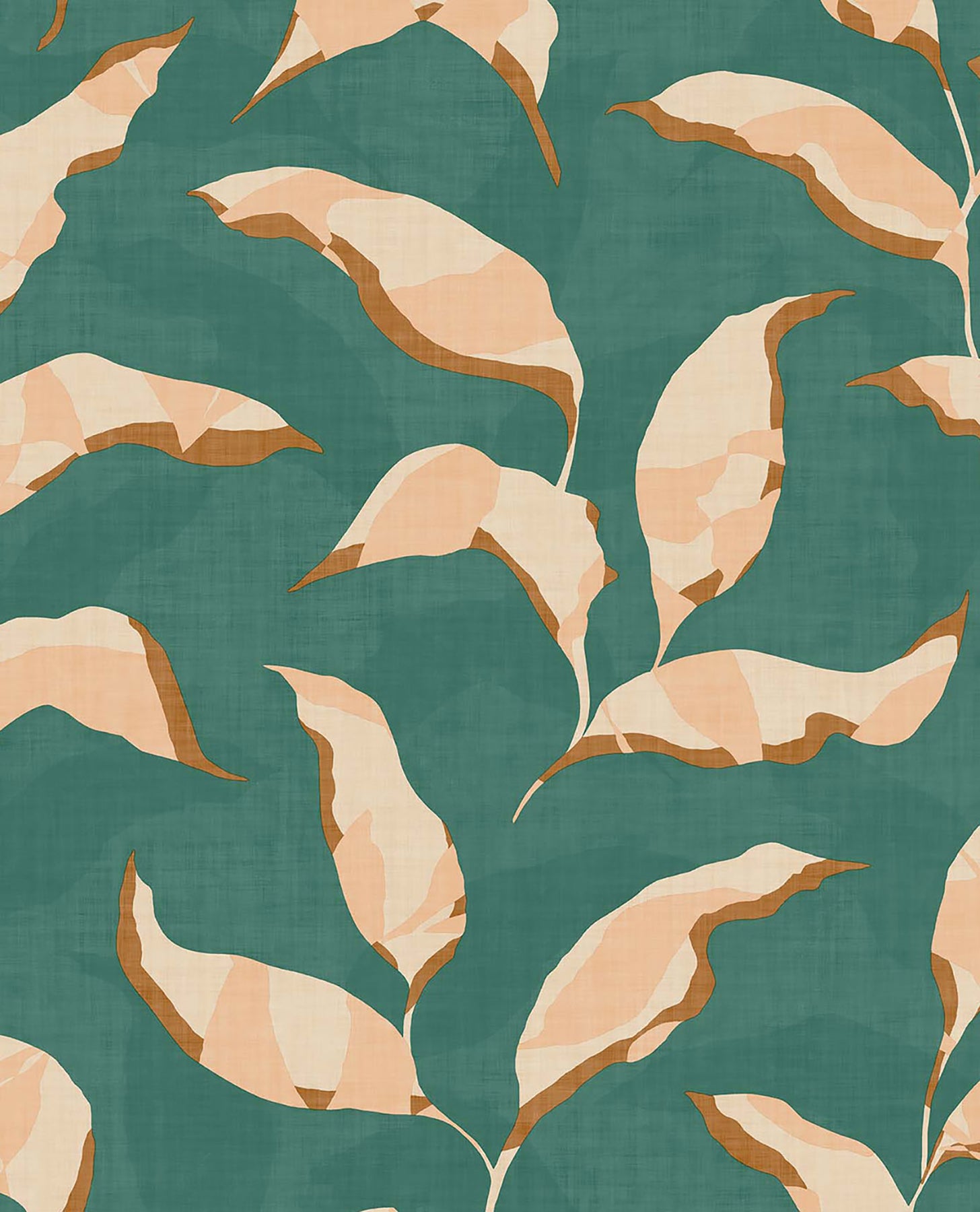 Eijffinger Callista Teal Leaves Wallpaper, 20.5-in by 33-ft