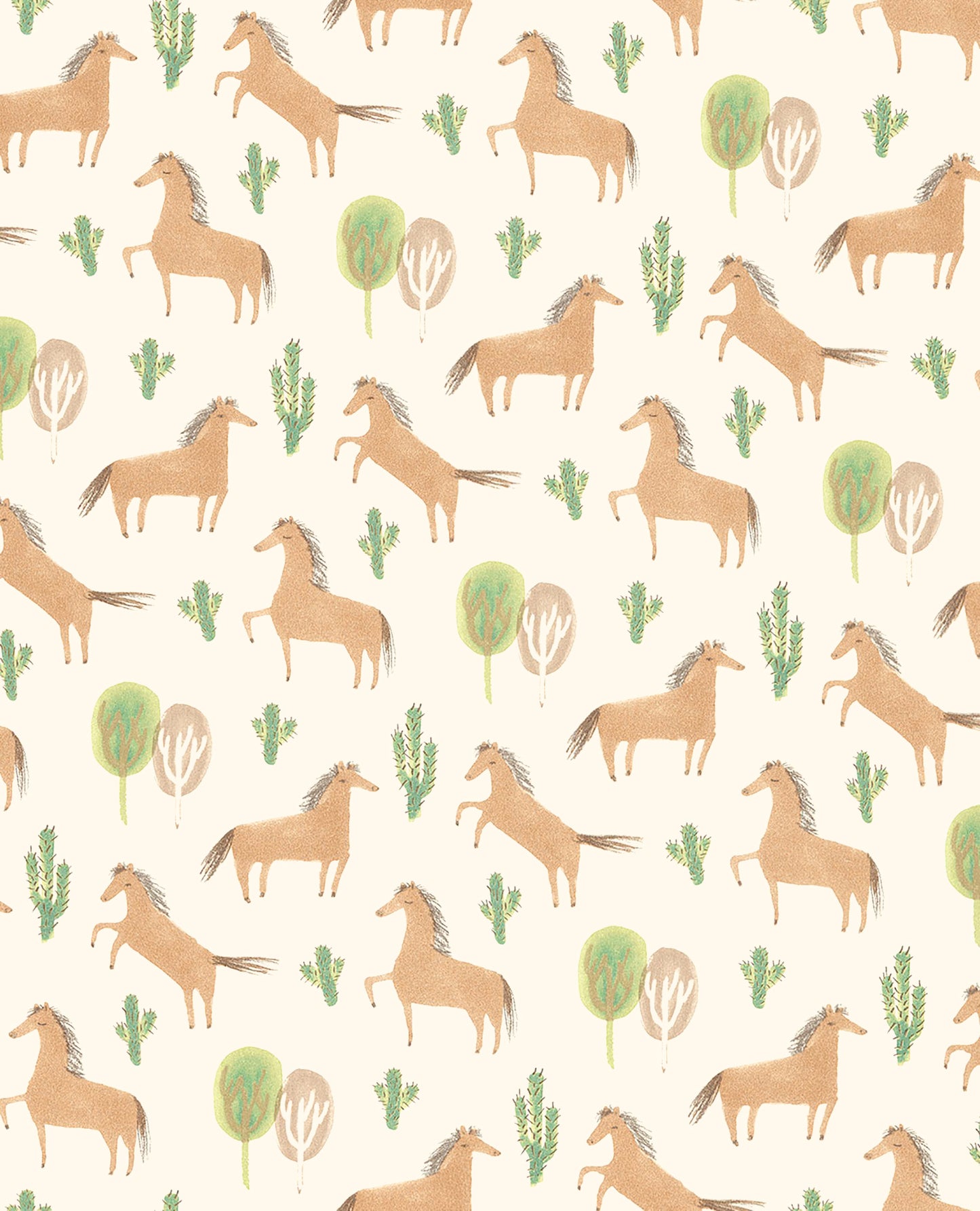 Eijffinger Tuva Brown Horse Wallpaper, 20.5-in by 33-ft