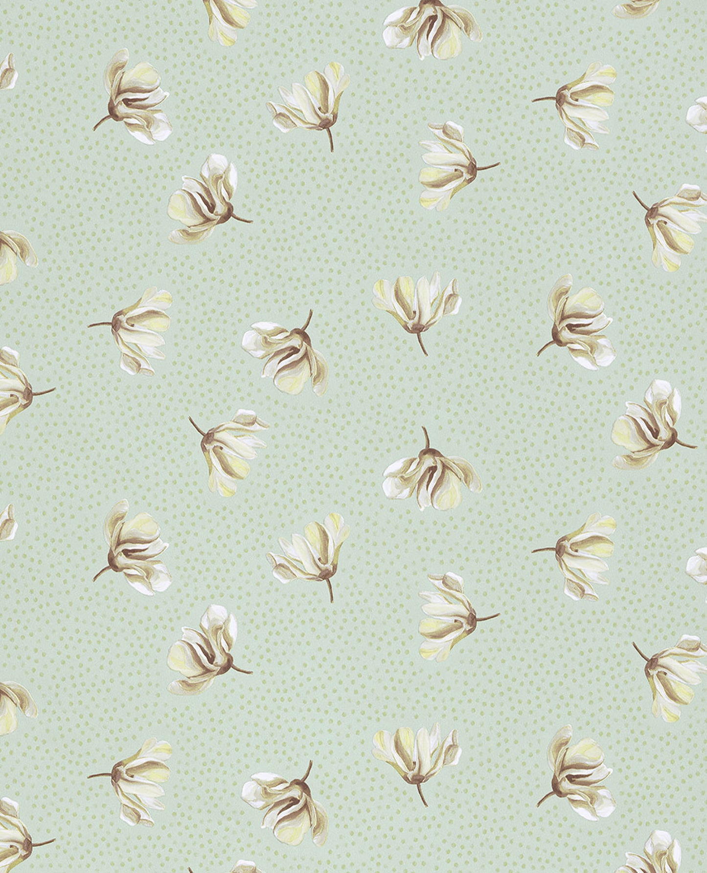 Eijffinger Mullein Green Floral Wallpaper, 20.5-in by 33-ft