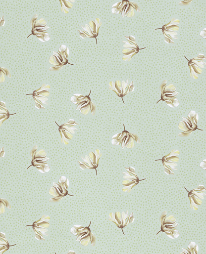 Eijffinger Mullein Green Floral Wallpaper, 20.5-in by 33-ft