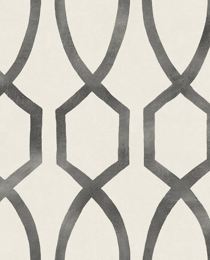 Eijffinger Stina Charcoal Trellis Wallpaper, 20.5-in by 33-ft