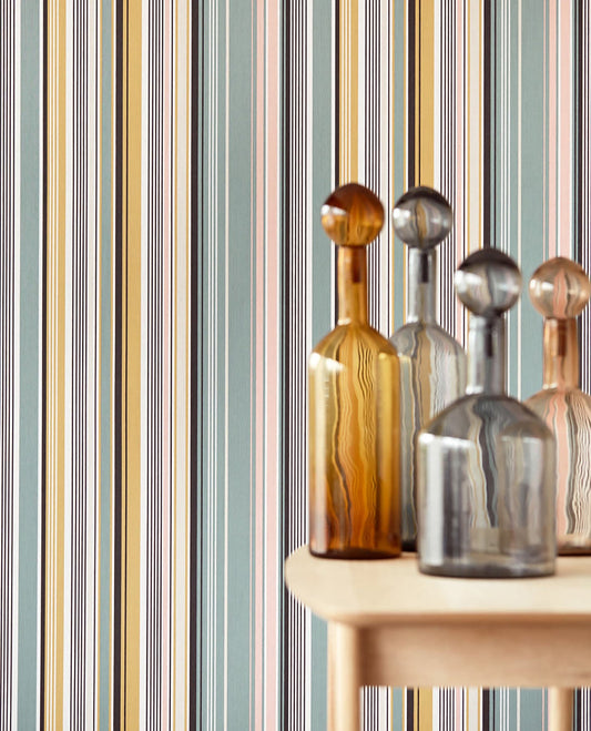 Eijffinger Svea Multicolor Stripe Wallpaper, 20.5-in by 33-ft