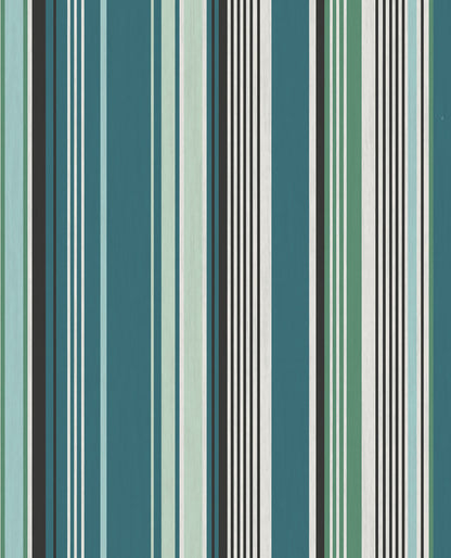 Eijffinger Svea Teal Stripe Wallpaper, 20.5-in by 33-ft