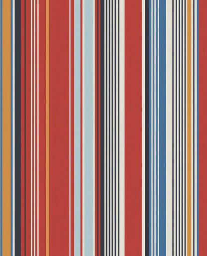 Eijffinger Svea Red Stripe Wallpaper, 20.5-in by 33-ft