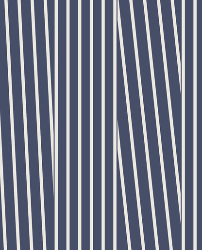 Eijffinger Maryam Navy Modern Stripe Wallpaper, 20.5-in by 33-ft