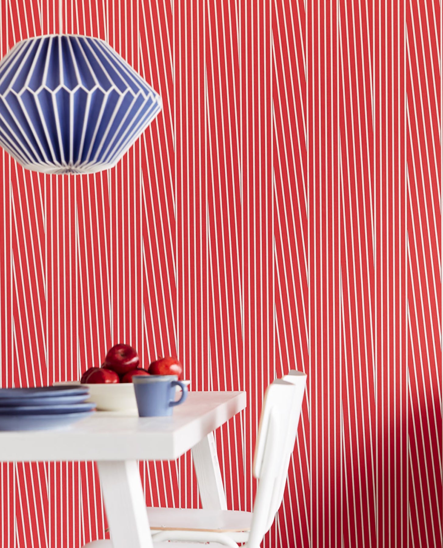 Eijffinger Maryam Red Modern Stripe Wallpaper, 20.5-in by 33-ft