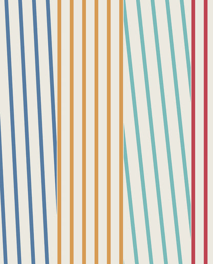 Eijffinger Maryam Multicolor Modern Stripe Wallpaper, 20.5-in by 33-ft