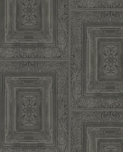 Eijffinger Olsson Charcoal Wood Panel Wallpaper, 20.5-in by 33-ft