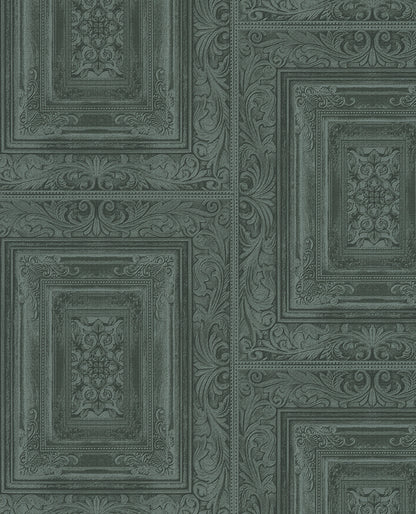 Eijffinger Olsson Dark Green Wood Panel Wallpaper, 20.5-in by 33-ft