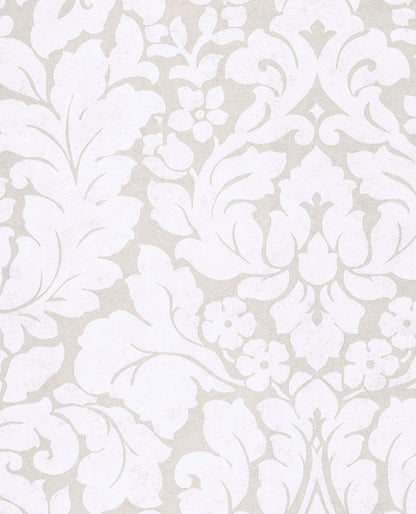 Eijffinger Arvid Off White Damask Wallpaper, 26.8-in by 33-ft