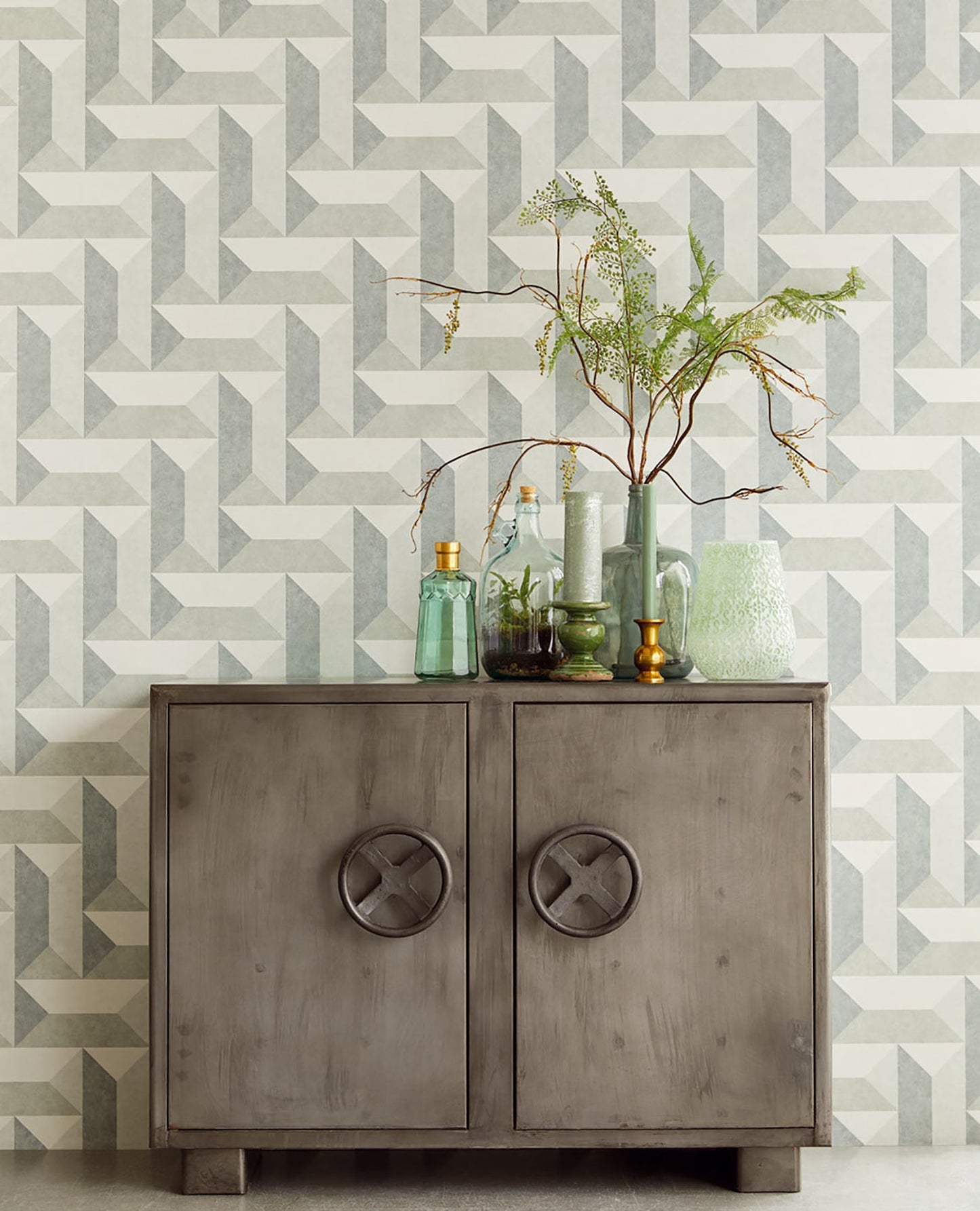 Eijffinger Sigge Slate Geometric Wallpaper, 20.5-in by 33-ft