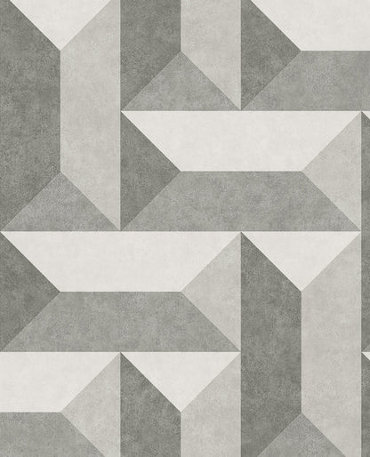 Eijffinger Sigge Dark Grey Geometric Wallpaper, 20.5-in by 33-ft