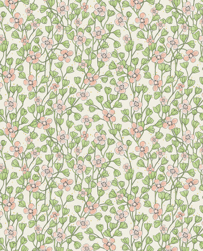 Eijffinger Maja Light Pink Miniature Floral Wallpaper, 20.5-in by 33-ft