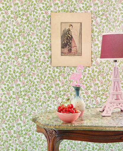 Eijffinger Maja Light Pink Miniature Floral Wallpaper, 20.5-in by 33-ft