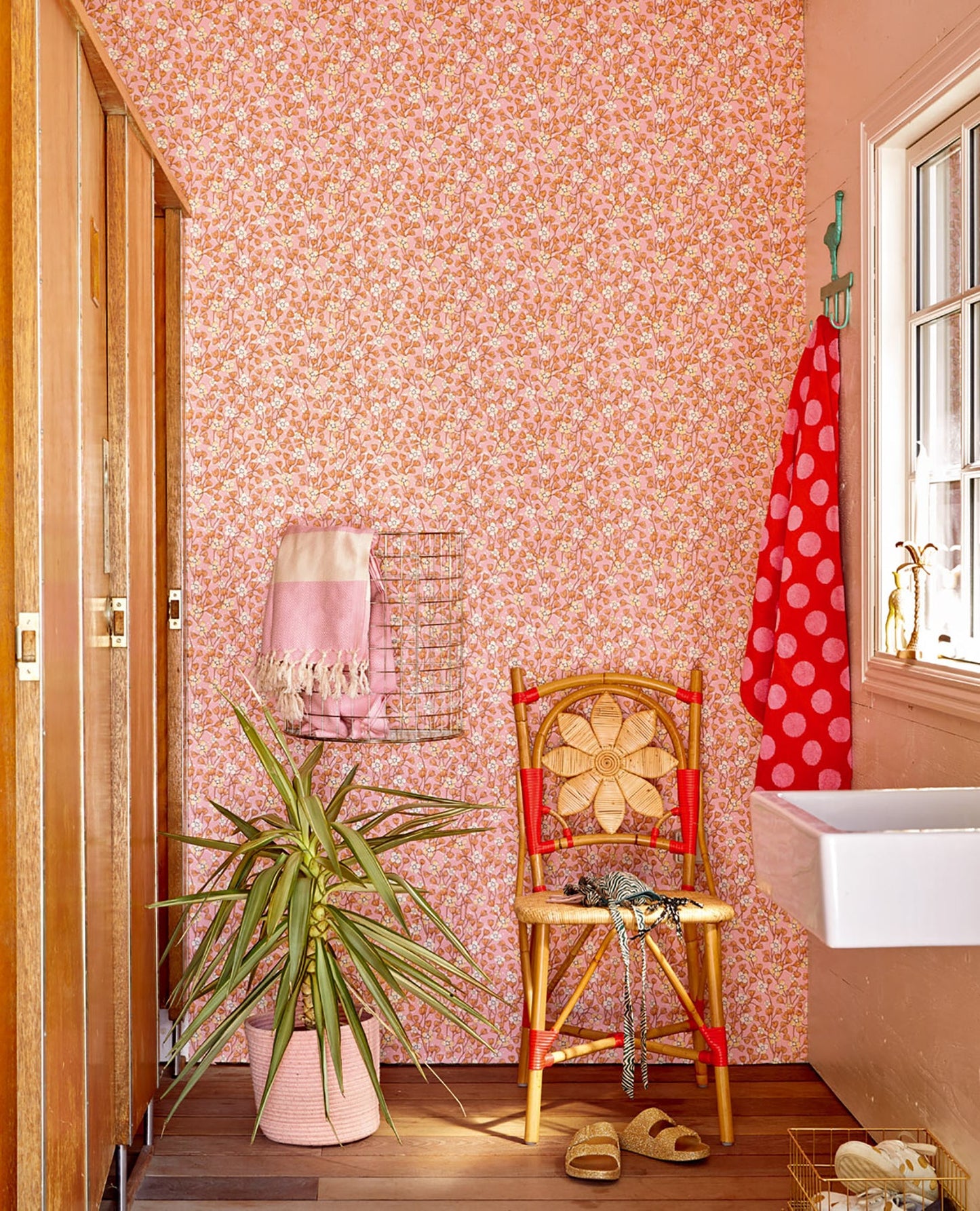 Eijffinger Maja Pink Miniature Floral Wallpaper, 20.5-in by 33-ft