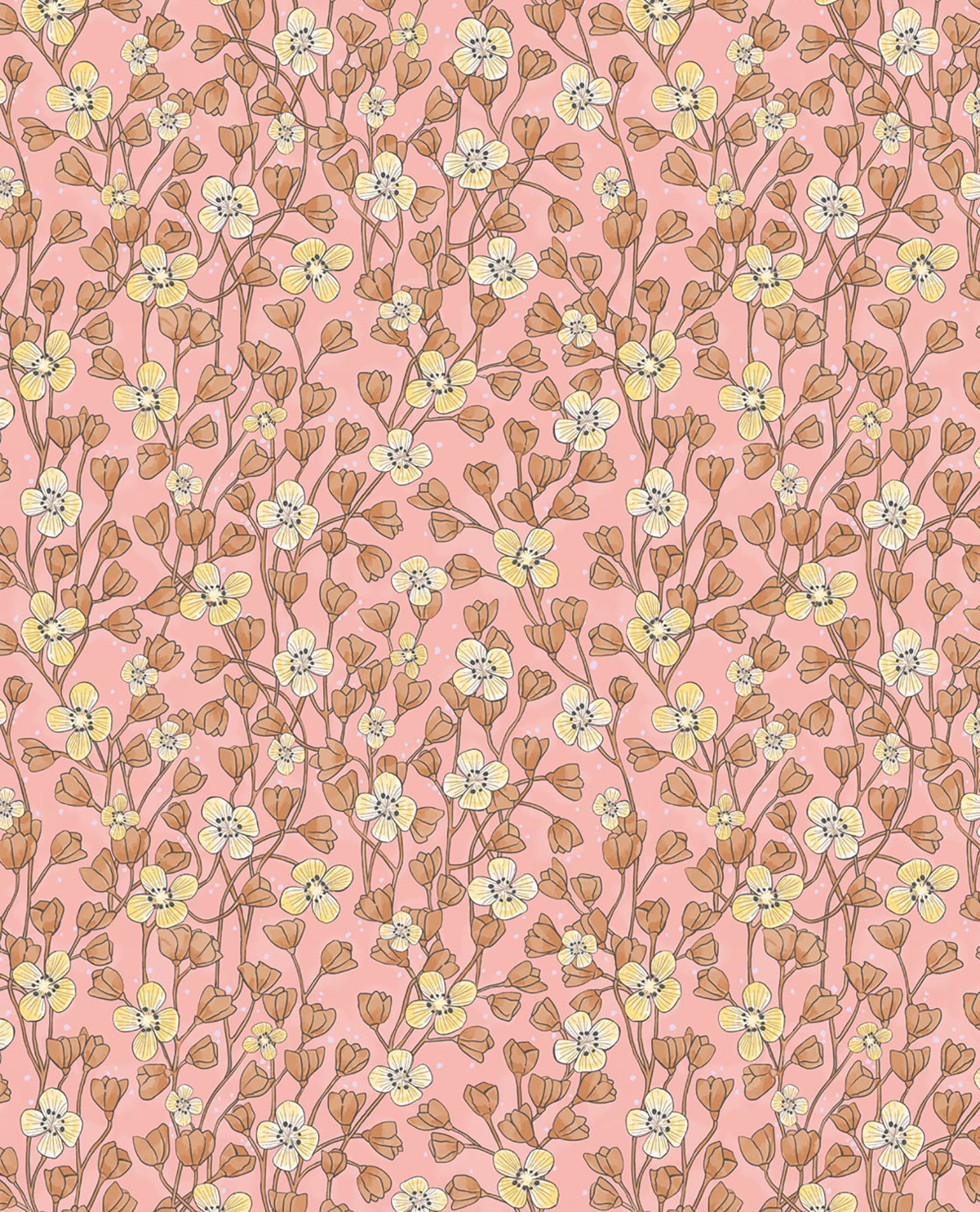 Eijffinger Maja Pink Miniature Floral Wallpaper, 20.5-in by 33-ft