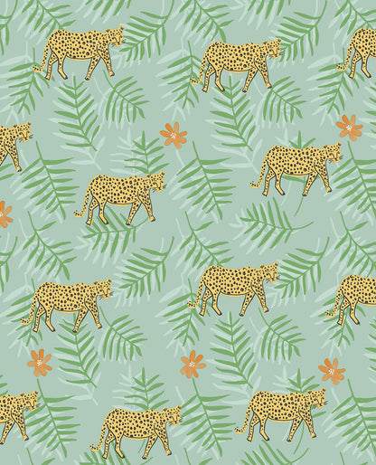 Eijffinger Exempel Green Cheetah Wallpaper, 20.5-in by 33-ft