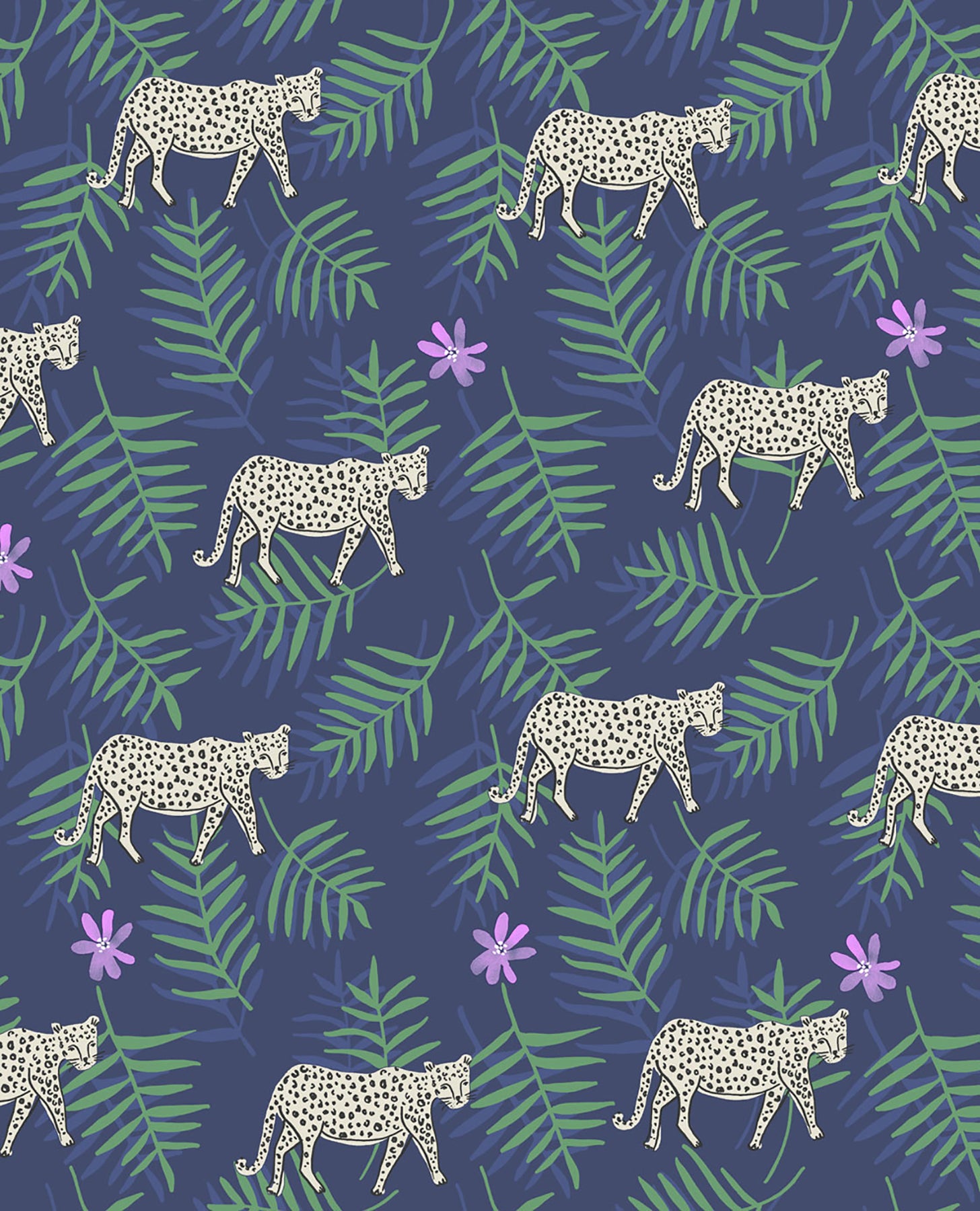 Eijffinger Exempel Indigo Cheetah Wallpaper, 20.5-in by 33-ft