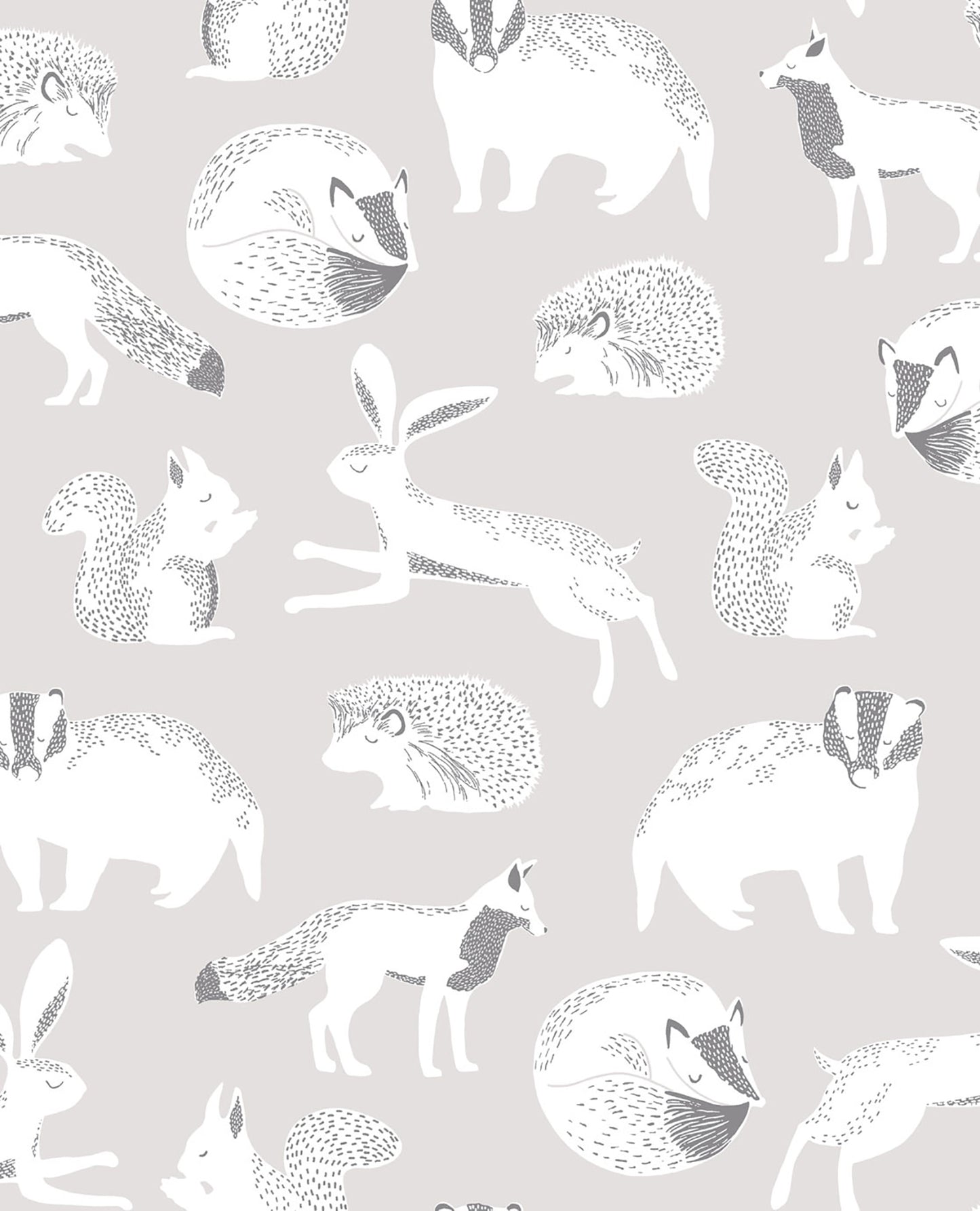 Eijffinger Mickel Neutral Animals Wallpaper, 20.5-in by 33-ft