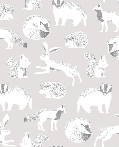 Eijffinger Mickel Neutral Animals Wallpaper, 20.5-in by 33-ft