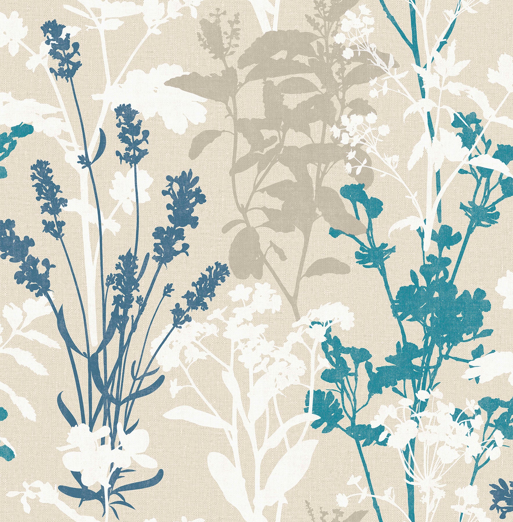 Fine Decor Meadow Blue Wild Flowers Wallpaper, 20.5-in by 33-ft