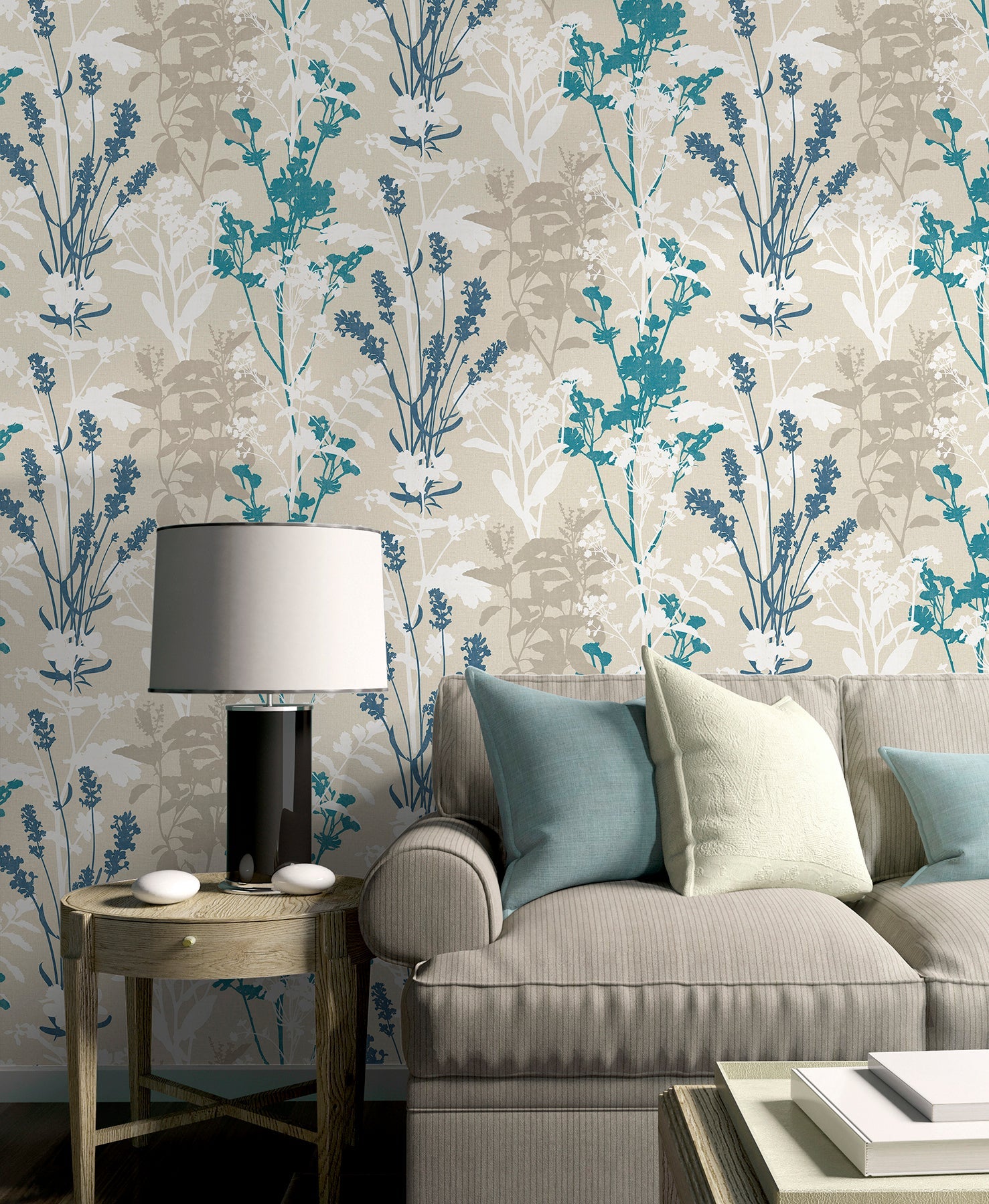 Fine Decor Meadow Blue Wild Flowers Wallpaper, 20.5-in by 33-ft