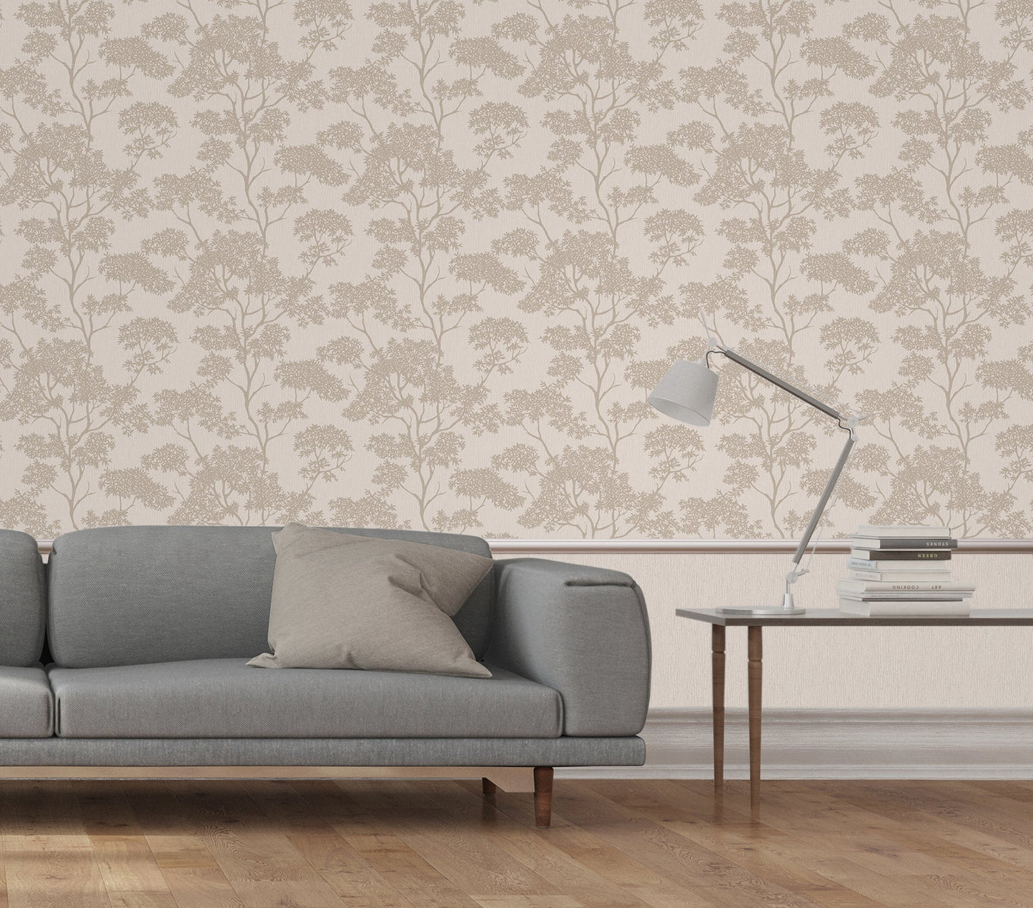 Fine Decor Aspen Taupe Tree Wallpaper, 20.5-in by 33-ft