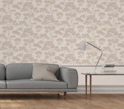 Fine Decor Aspen Taupe Tree Wallpaper, 20.5-in by 33-ft