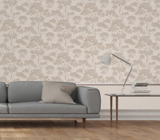 Fine Decor Aspen Taupe Tree Wallpaper, 20.5-in by 33-ft