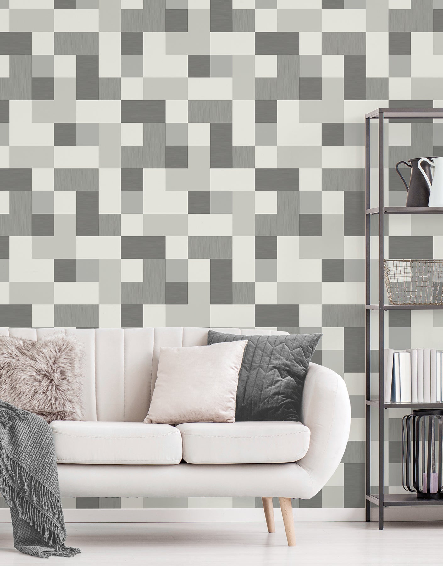 Fine Decor Milano Black Geometric Wallpaper, 20.5-in by 33-ft