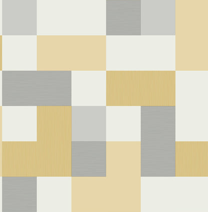 Fine Decor Milano Mustard Geometric Wallpaper, 20.5-in by 33-ft