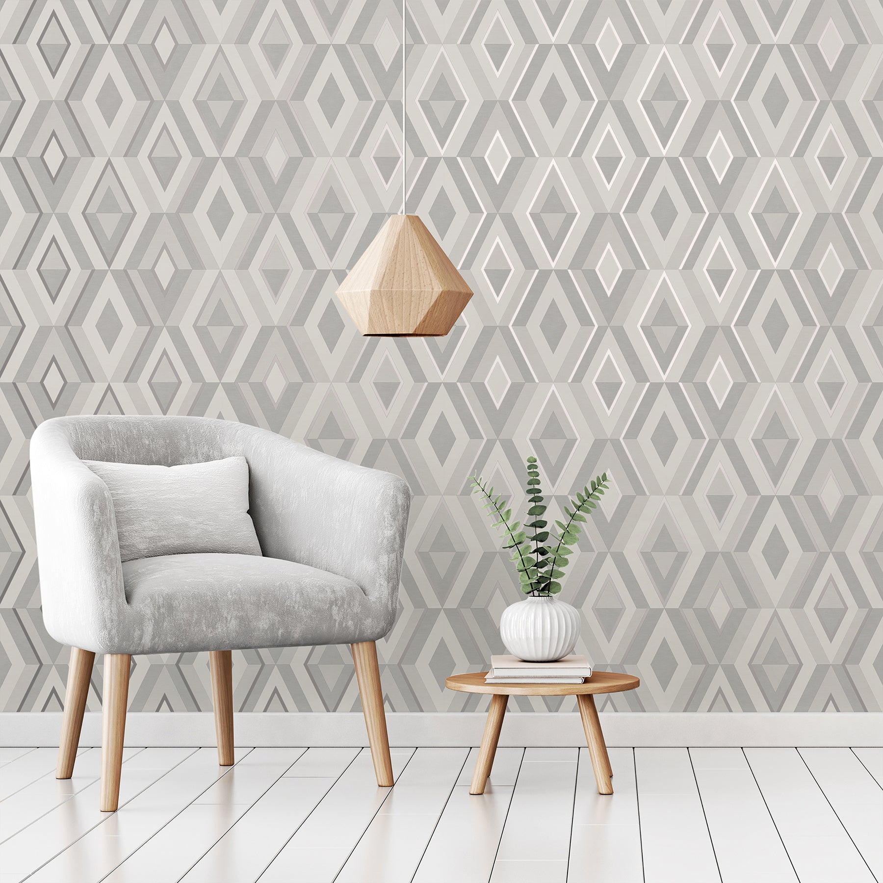 Fine Decor Shard Stone Geometric Wallpaper, 20.5-in by 33-ft