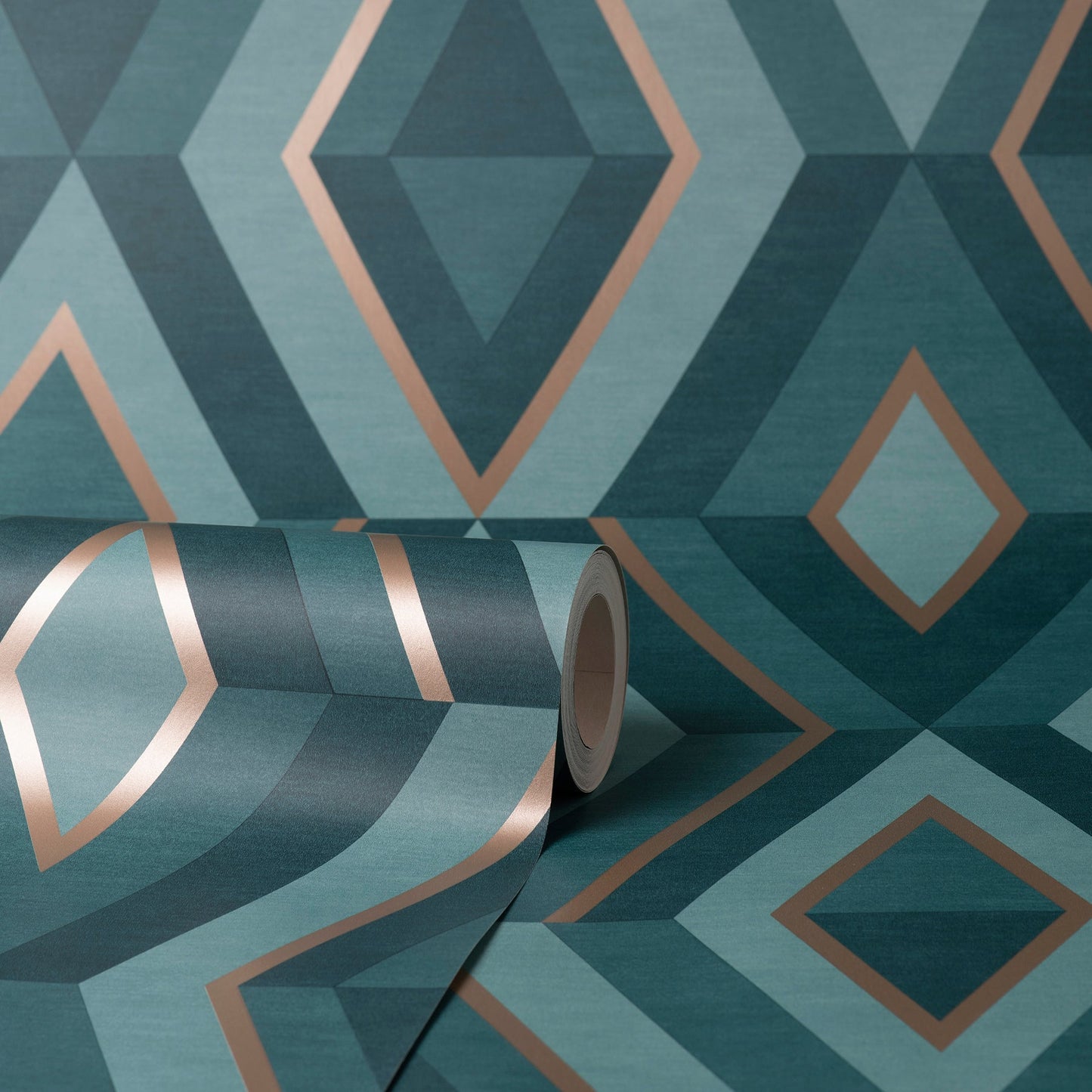 Fine Decor Shard Turquoise Geometric Wallpaper, 20.5-in by 33-ft