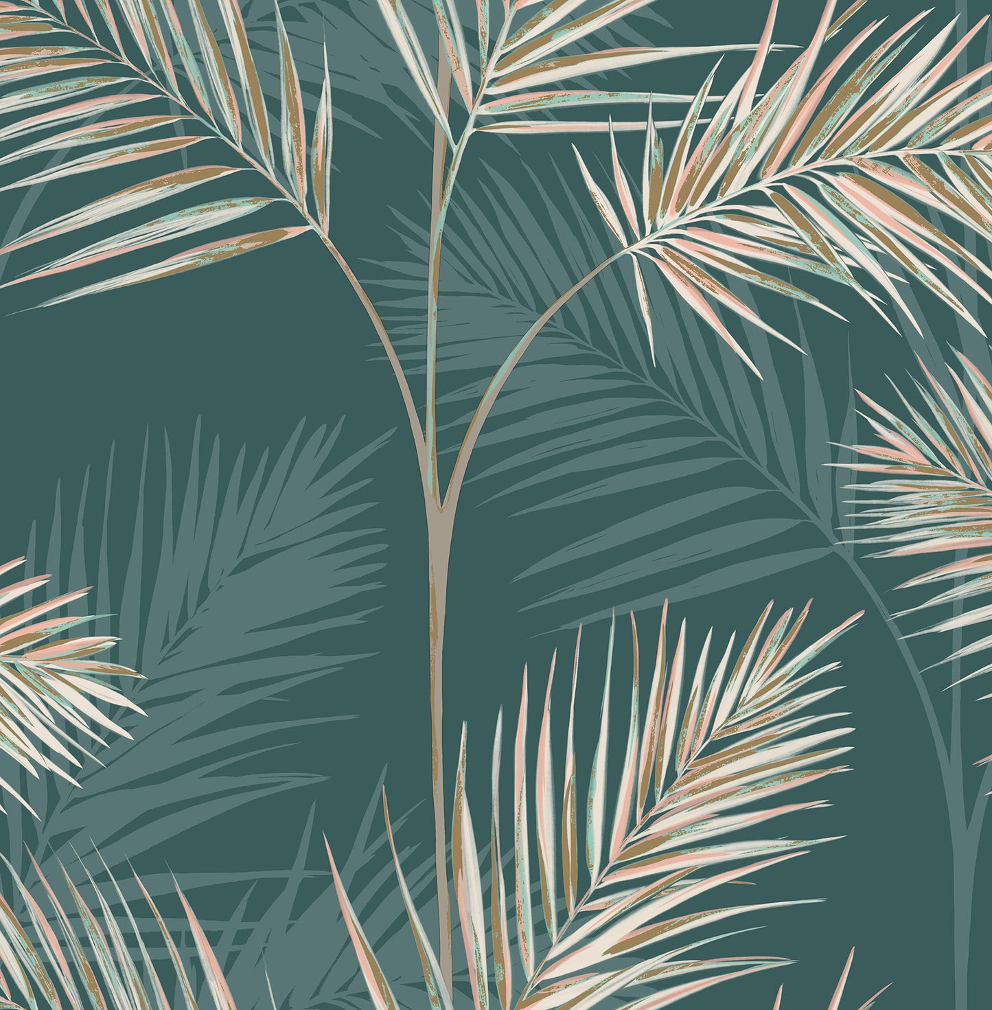 Fine Decor South Beach Evergreen Fronds Wallpaper, 20.5-in by 33-ft