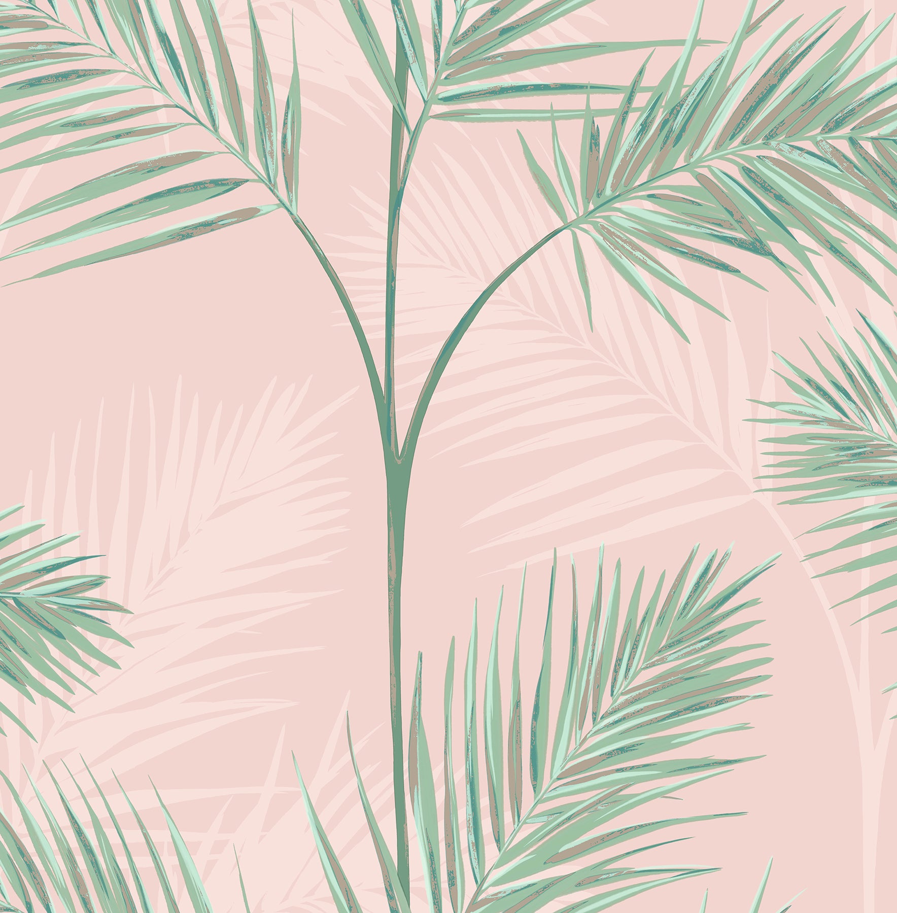 Fine Decor South Beach Blush Fronds Wallpaper, 20.5-in by 33-ft