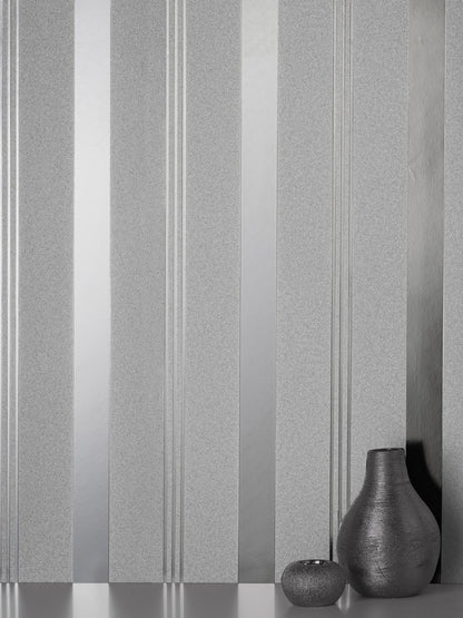 Fine Decor Collin Silver Bexley Stripe Wallpaper, 20.9-in by 33-ft