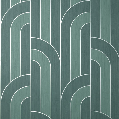 Fine Decor Ezra Teal Arch Wallpaper, 20.5-in by 33-ft