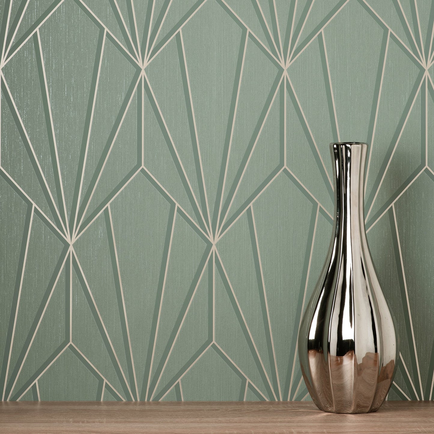 Fine Decor Silas Sage Geo Wallpaper, 20.5-in by 33-ft